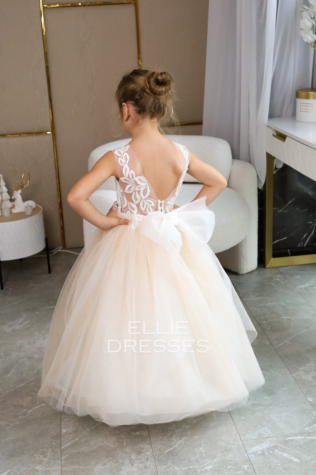 Nude Dress with Sparkle Skirt