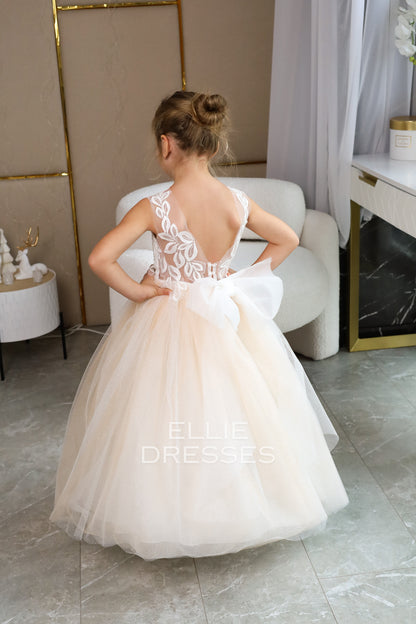 Nude Dress with Sparkle Skirt