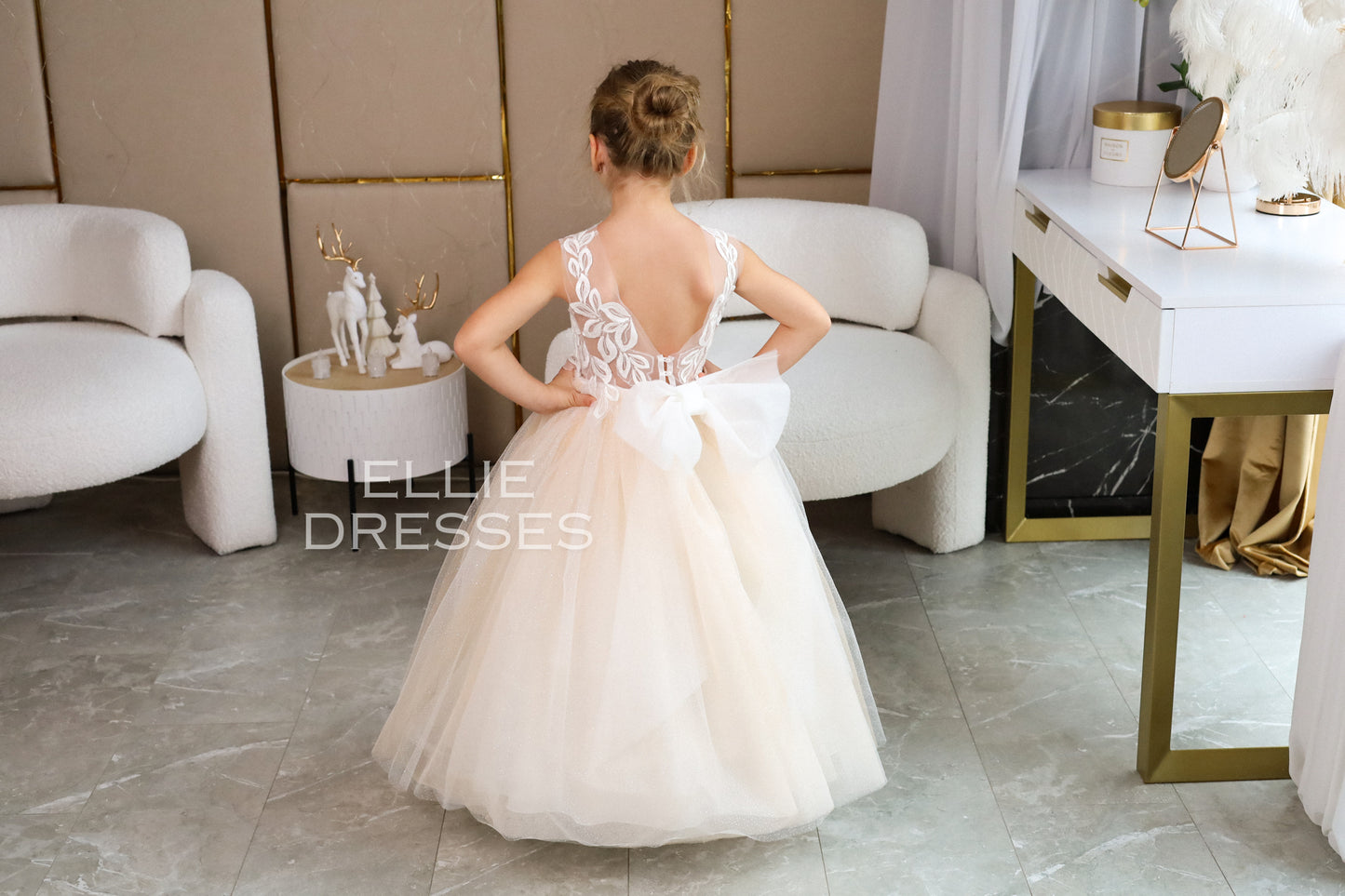 Nude Dress with Sparkle Skirt