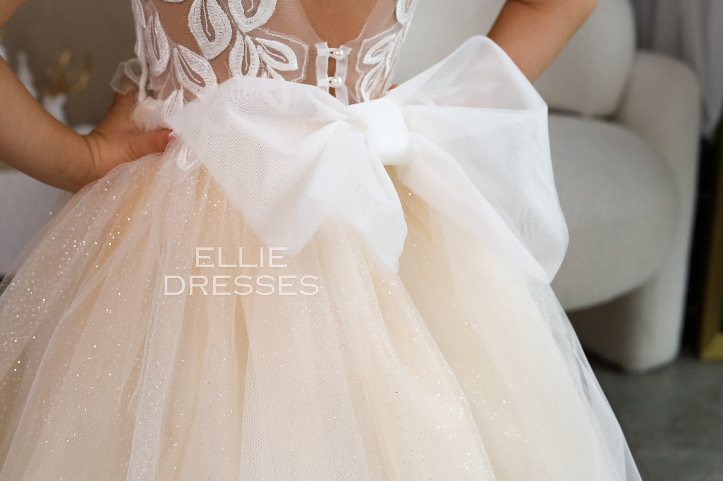 Nude Dress with Sparkle Skirt