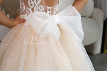 Nude Dress with Sparkle Skirt