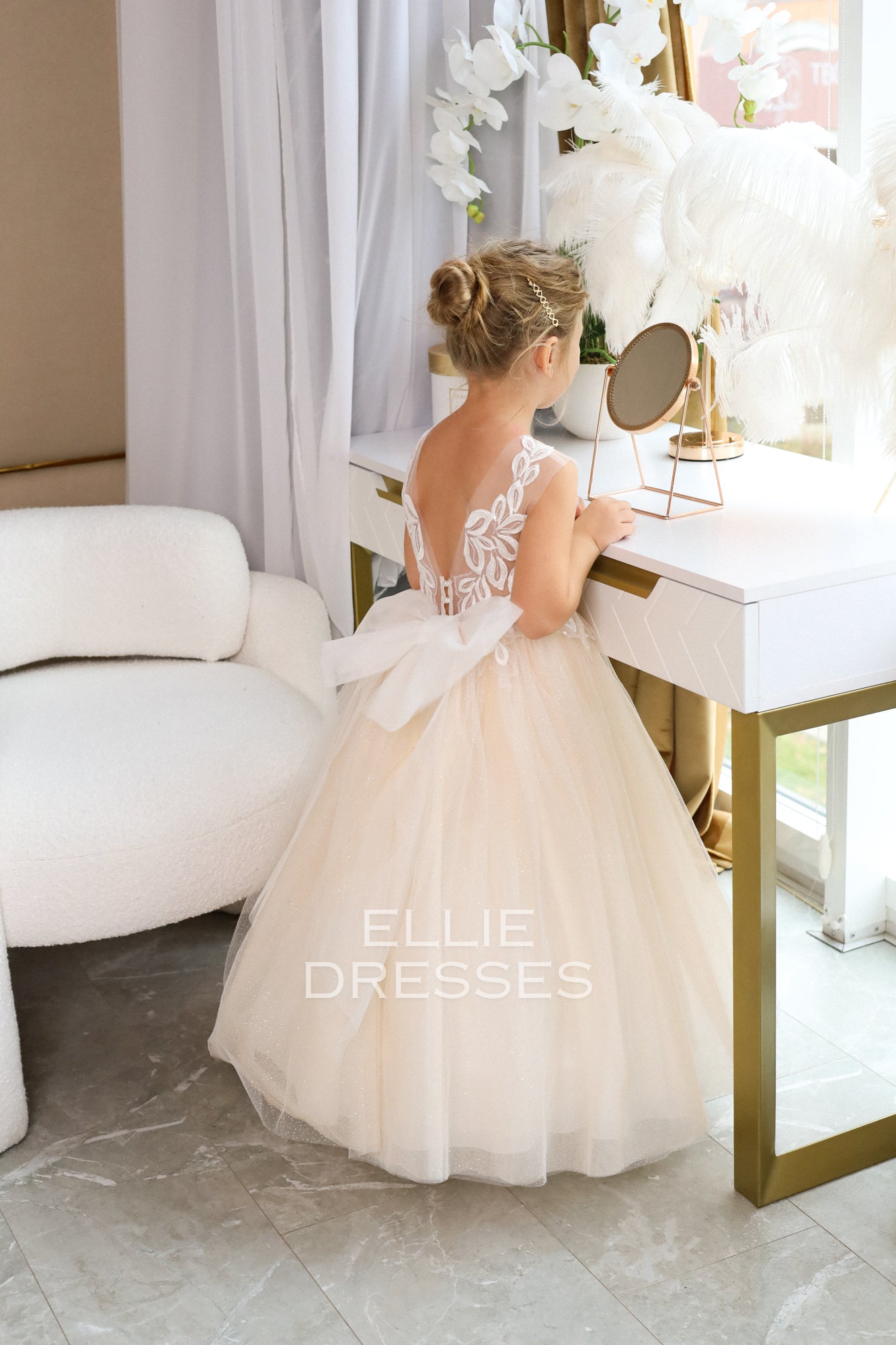 Nude Dress with Sparkle Skirt