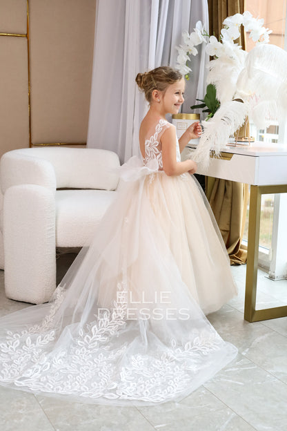 Nude Dress with Sparkle Skirt