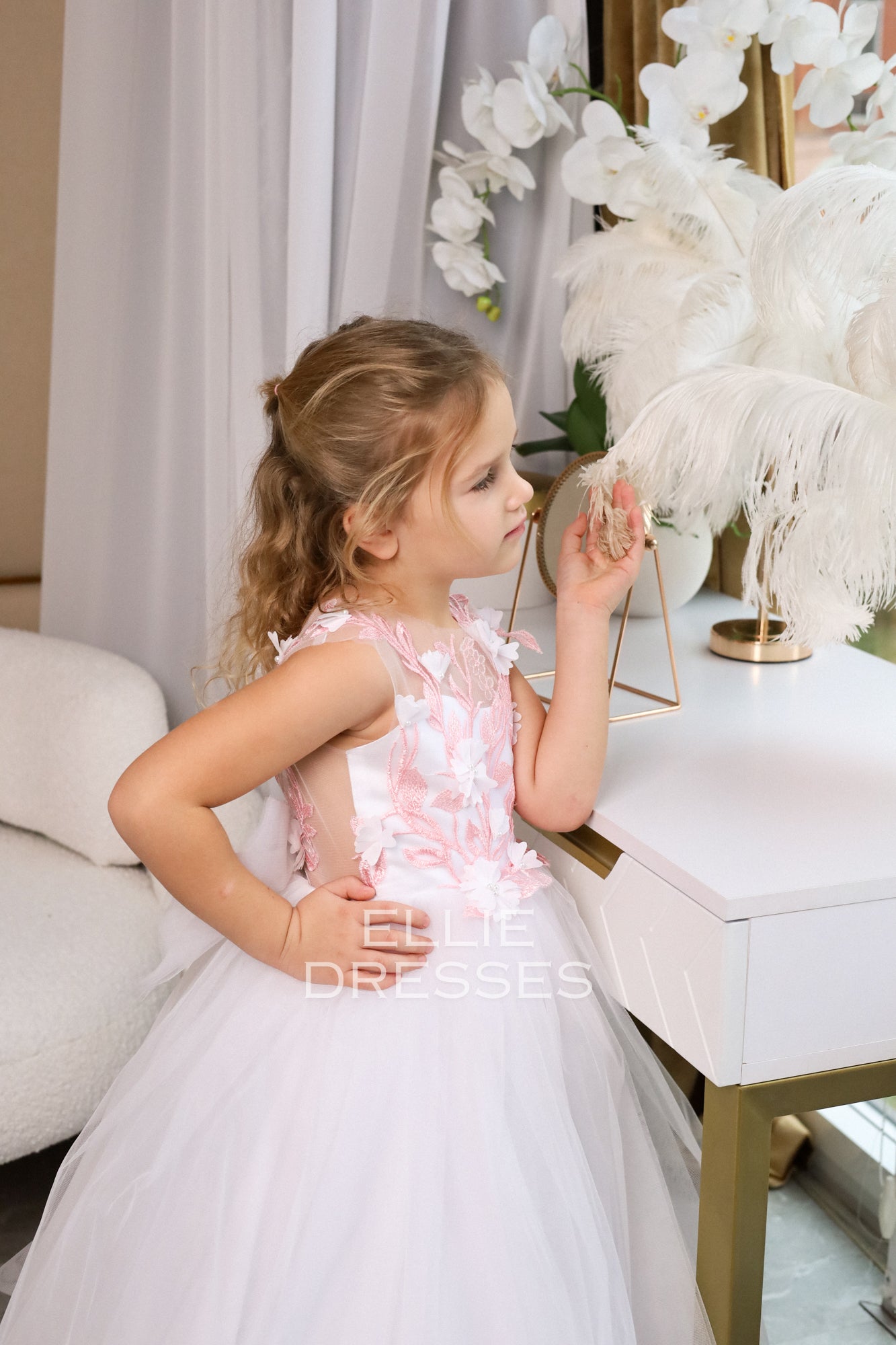 Pink Flower Girl Dress