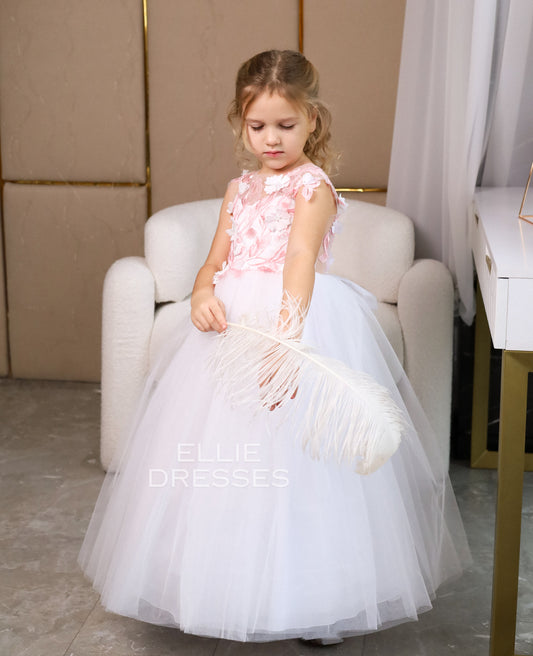Pink Flower Girl Dress