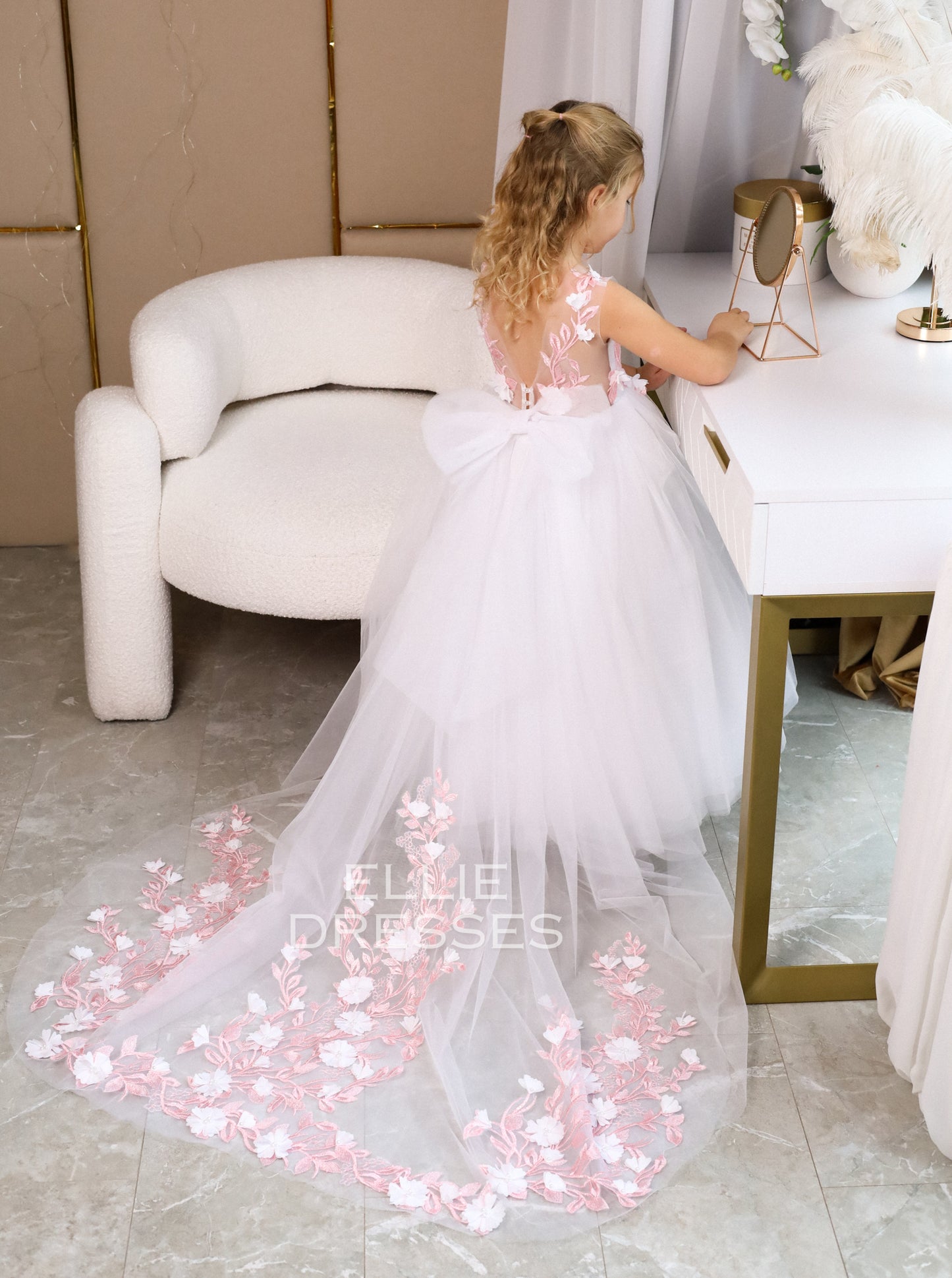 Pink Flower Girl Dress