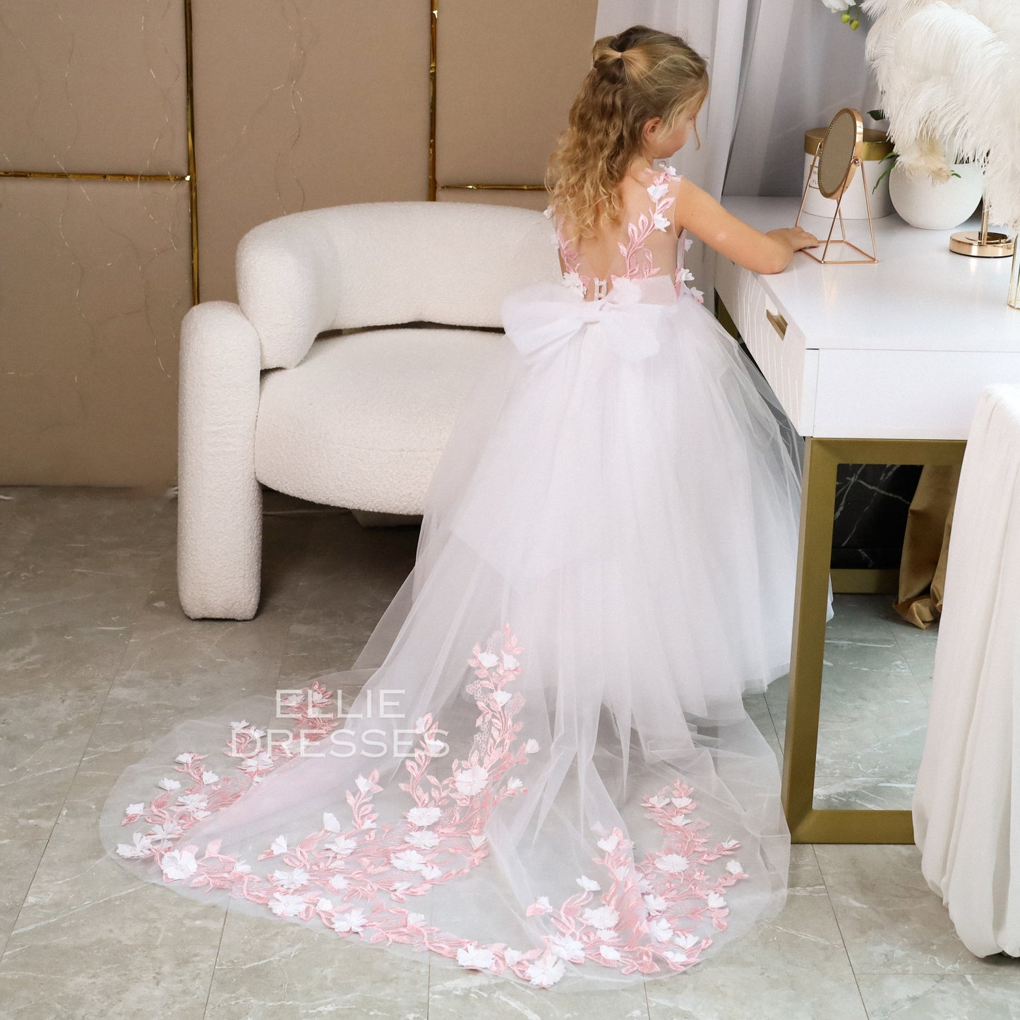 Pink Flower Girl Dress