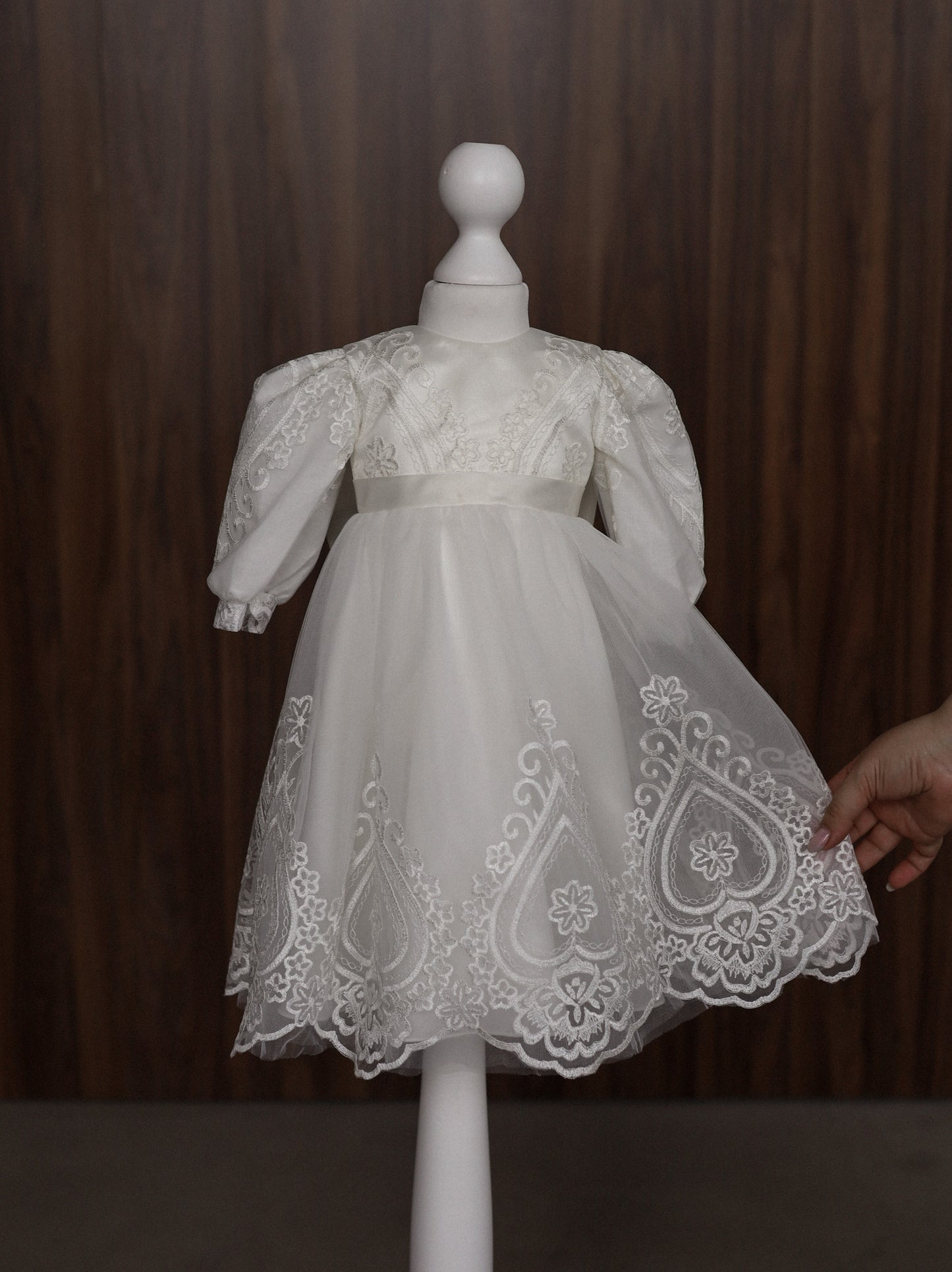 CW12 – Ivory Lace Christening Dress Set