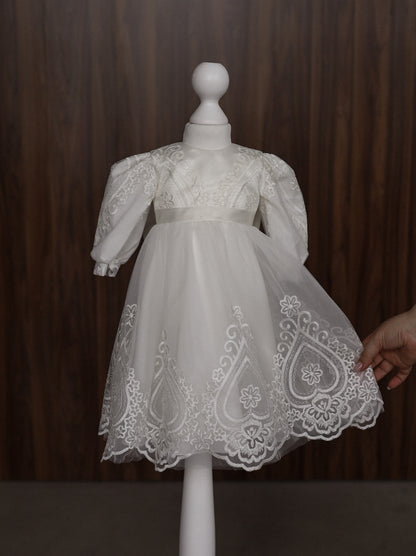 CW12 – Ivory Lace Christening Dress Set