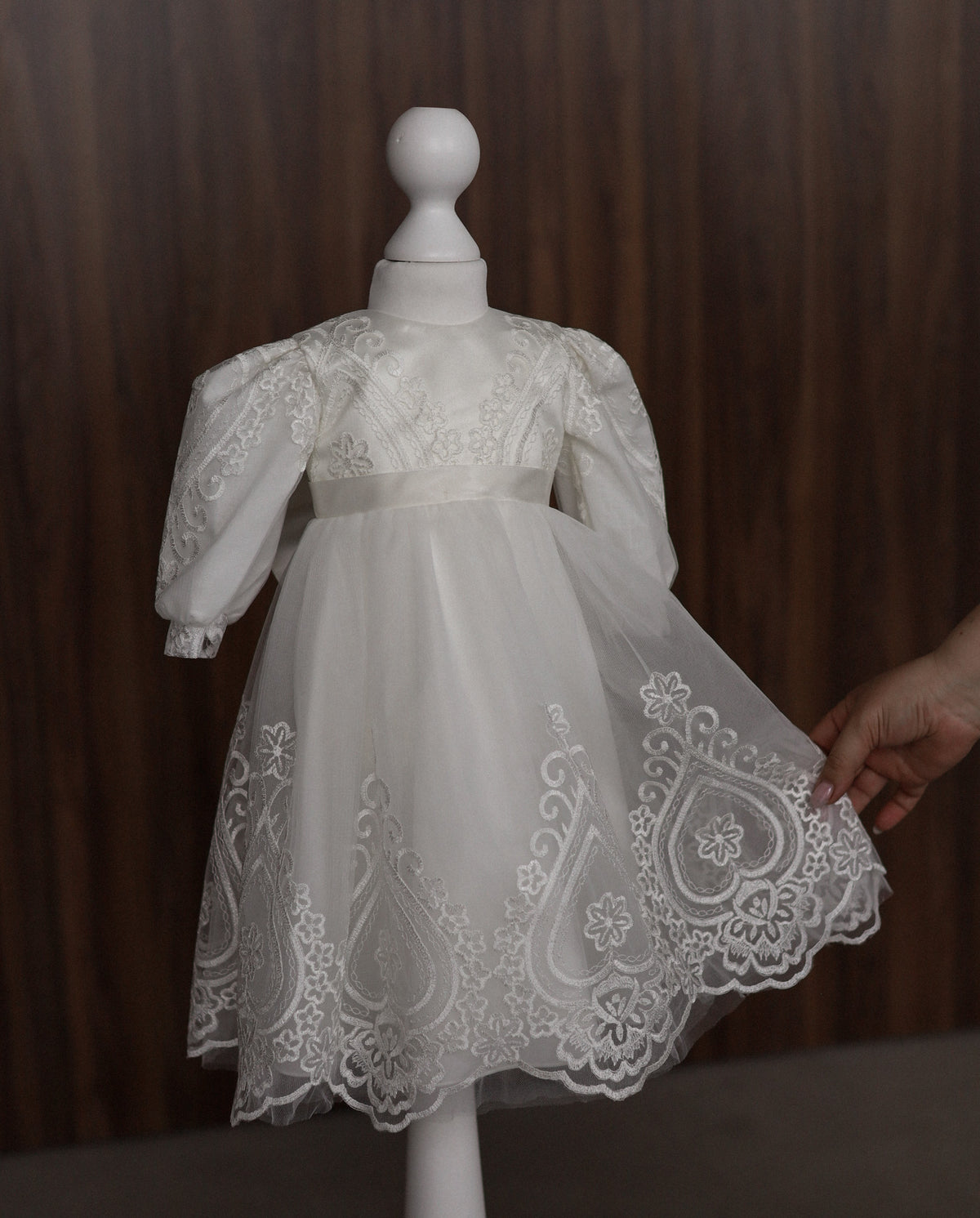 CW12 – Ivory Lace Christening Dress Set