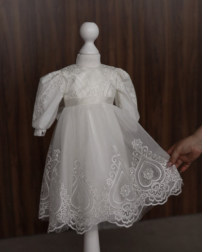 CW12 – Ivory Lace Christening Dress Set