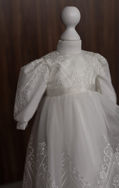 CW12 – Ivory Lace Christening Dress Set
