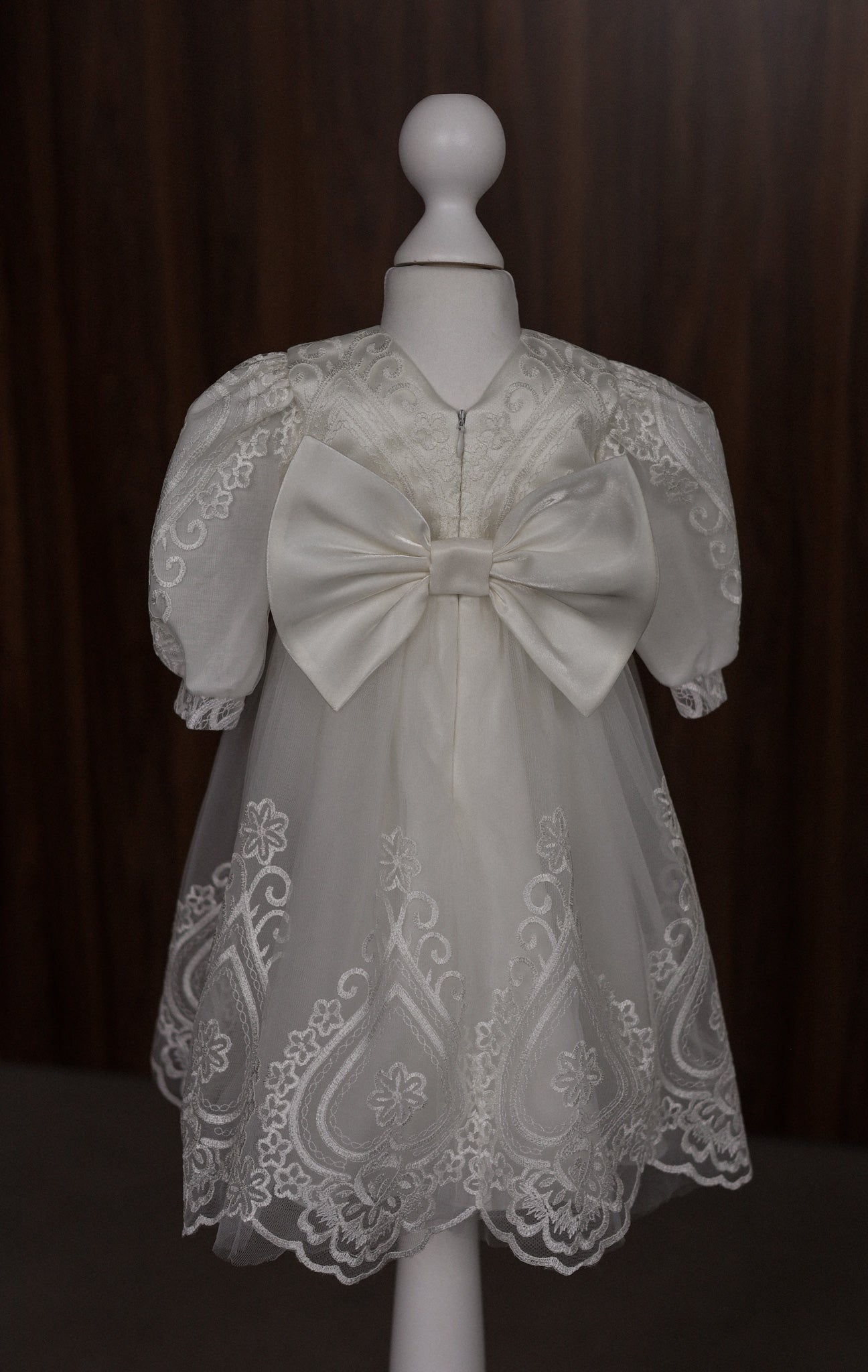 CW12 – Ivory Lace Christening Dress Set