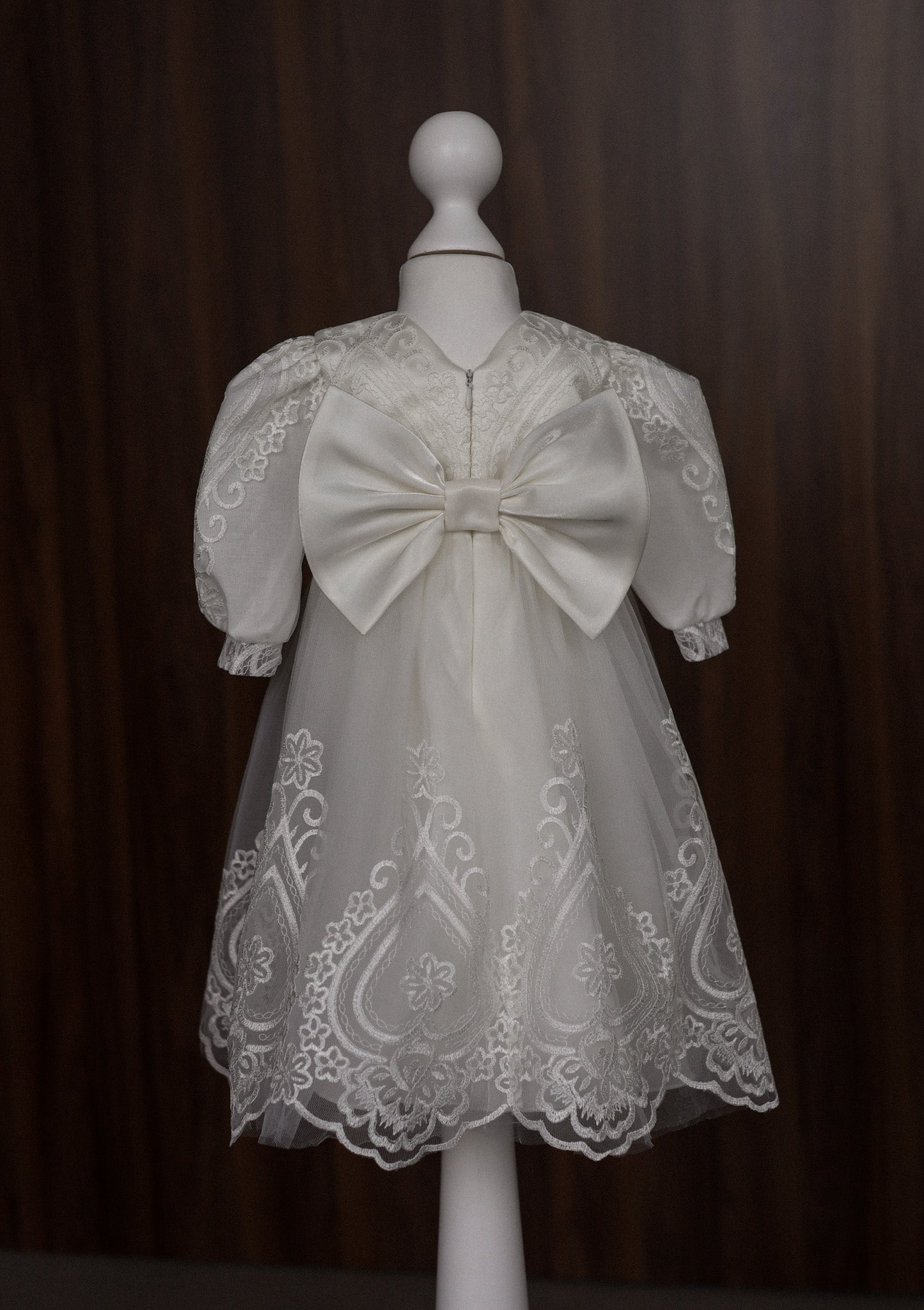 CW12 – Ivory Lace Christening Dress Set