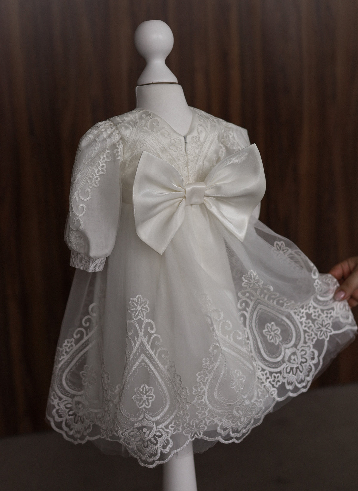 CW12 – Ivory Lace Christening Dress Set
