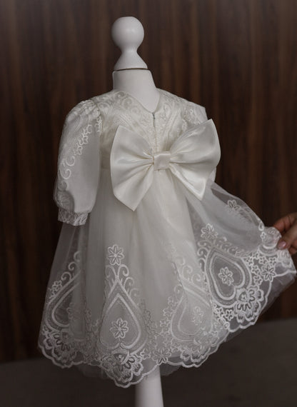 CW12 – Ivory Lace Christening Dress Set
