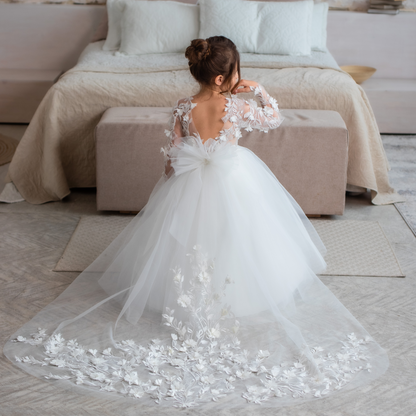 Long Sleeve Flower Girl Dress