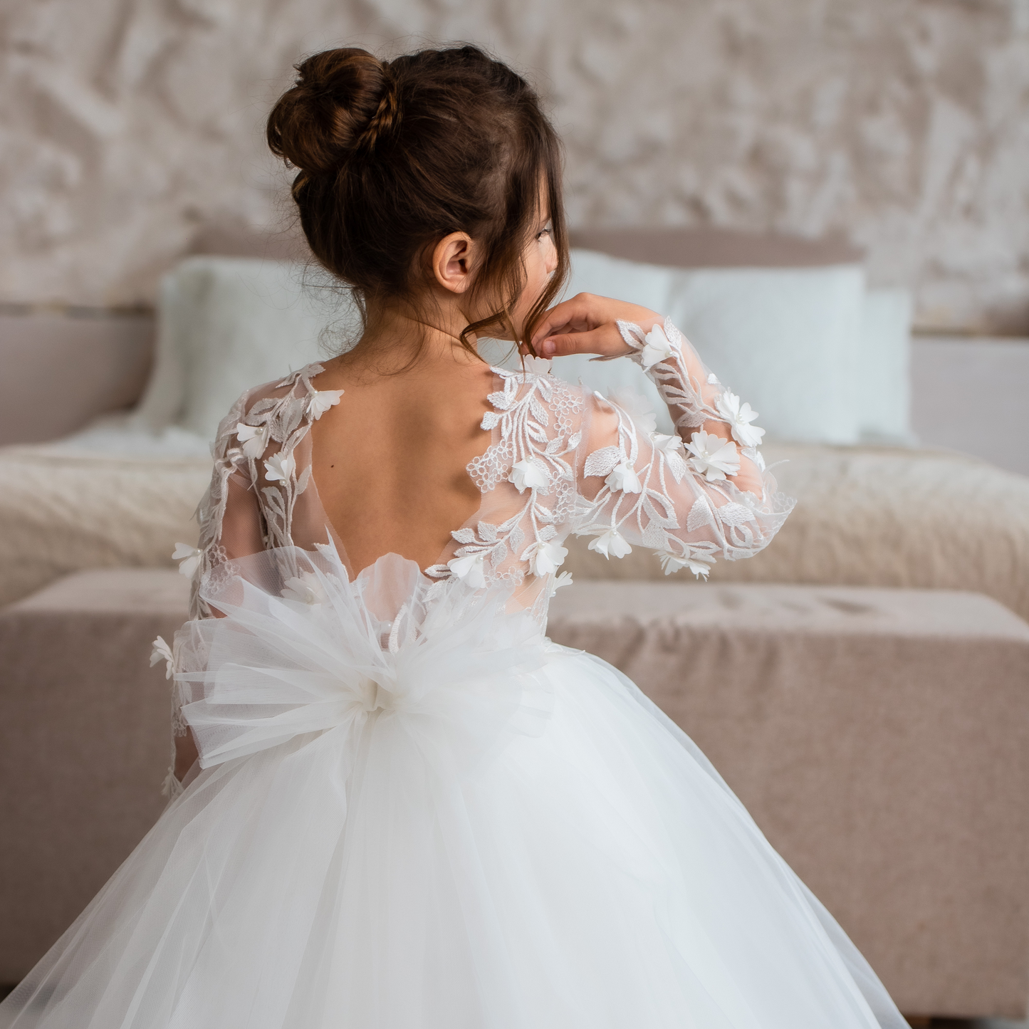 Long Sleeve Flower Girl Dress