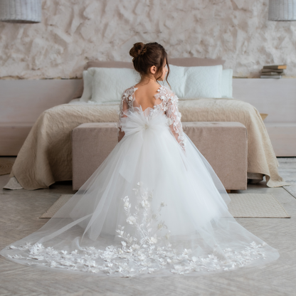 Long Sleeve Flower Girl Dress
