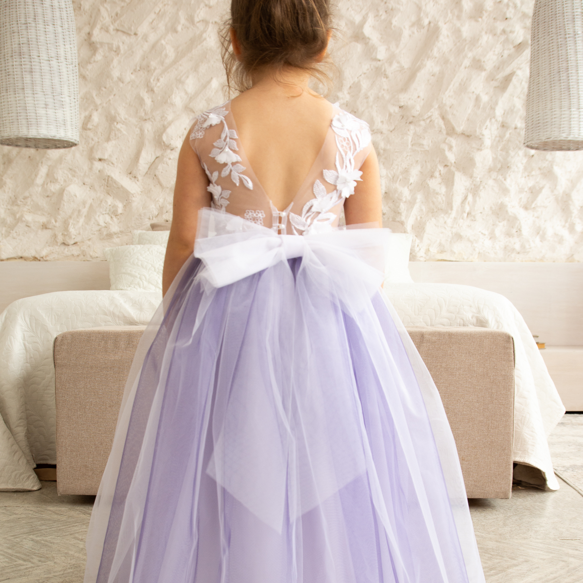 Lavender flower girl clearance dress