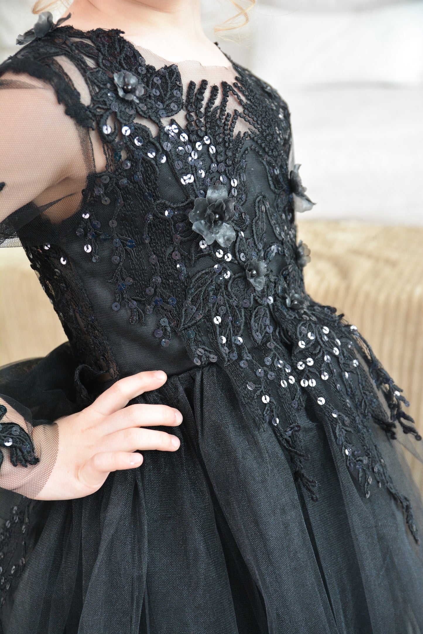 New! Black Puffy Dress
