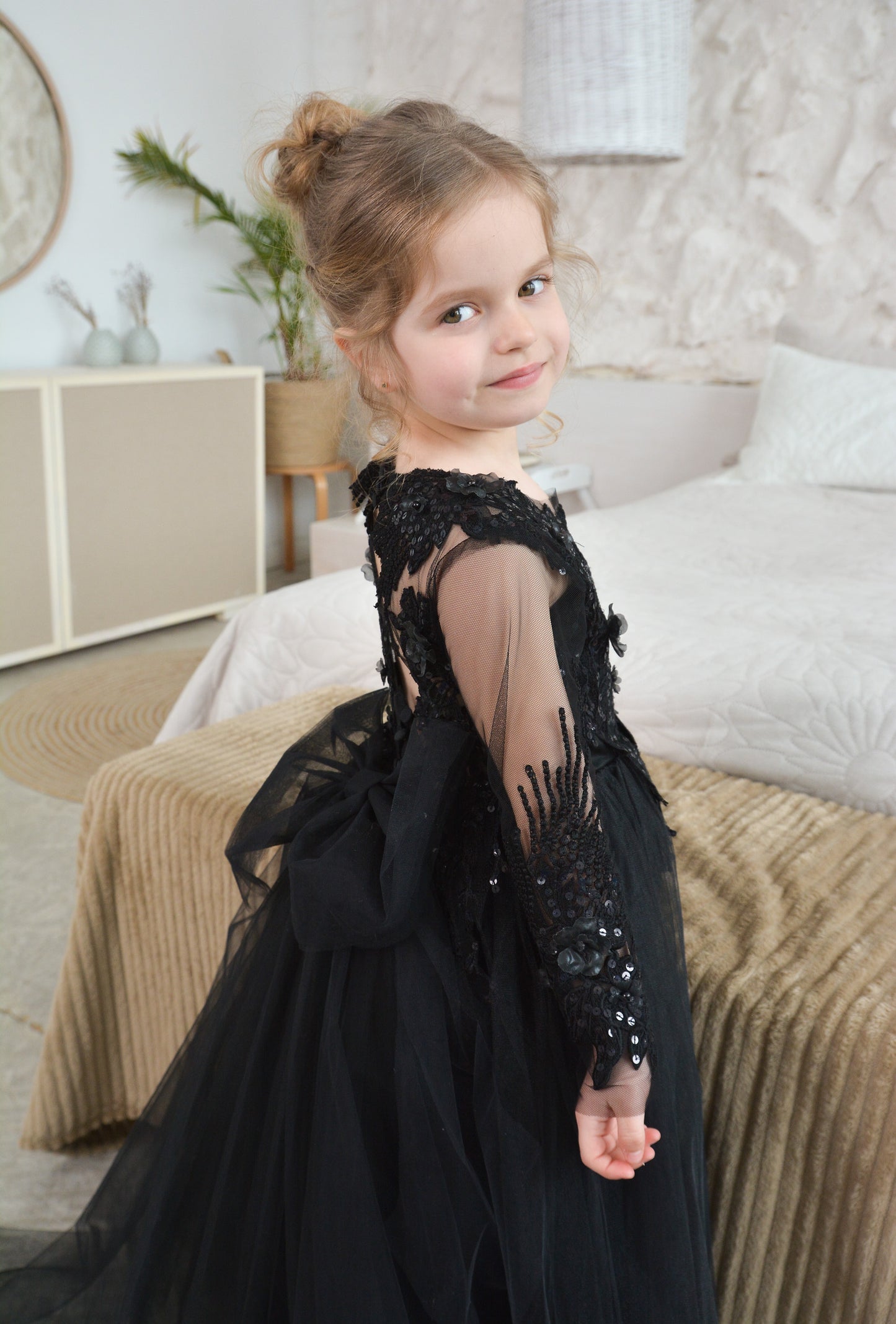 New! Black Puffy Dress