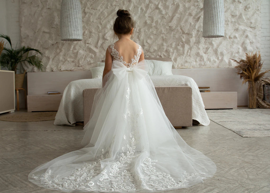 Ivory Dress with Shiny Lace Ellie Dresses Ivory Dress with Shiny Lace Ellie Dresses
